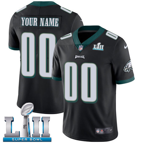 Nike NFL Philadelphia Eagles Vapor Untouchable Customized Super Bowl LII Limited Black Alternate Men's Jersey Nike NFL Philadelphia Eagles Vapor Untouchable Customized Super Bowl LII Limited Black Alternate Men's Jersey