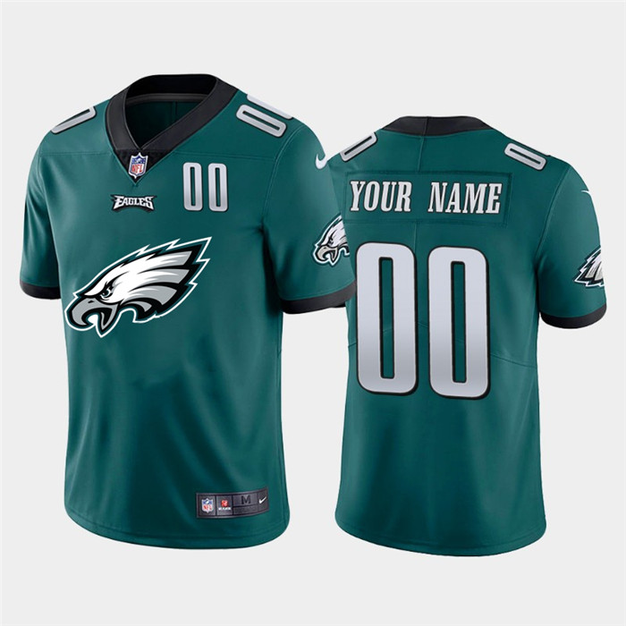 Philadelphia Eagles Custom Green Men's Nike Big Team Logo Player Vapor Limited NFL Jersey Philadelphia Eagles Custom Green Men's Nike Big Team Logo Player Vapor Limited NFL Jersey