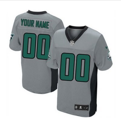 Men's Nike Philadelphia Eagles Customized Limited Grey Shadow NFL Jersey