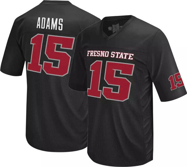 Men's Fresno State Bulldogs #15 Davante Adams Black Stitched Game Jersey Men's Fresno State Bulldogs #15 Davante Adams Black Stitched Game Jersey