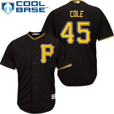 Pirates #45 Gerrit Cole Black Cool Base Stitched Youth MLB Jersey Pirates #45 Gerrit Cole Black Cool Base Stitched Youth MLB Jersey