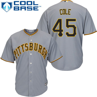 Pirates #45 Gerrit Cole Grey Cool Base Stitched Youth MLB Jersey Pirates #45 Gerrit Cole Grey Cool Base Stitched Youth MLB Jersey
