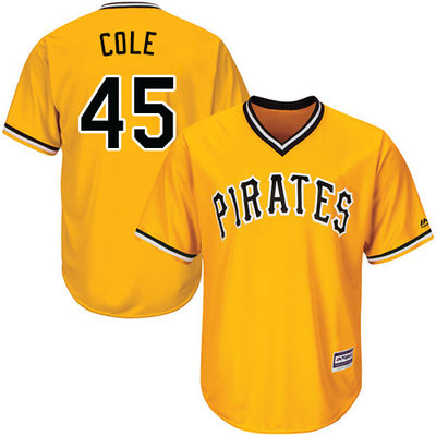 Pirates #45 Gerrit Cole Gold Cool Base Stitched Youth MLB Jersey Pirates #45 Gerrit Cole Gold Cool Base Stitched Youth MLB Jersey