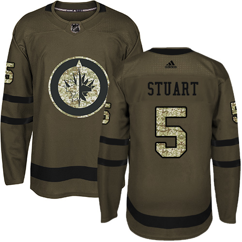 Adidas Jets #5 Mark Stuart Green Salute to Service Stitched NHL Jersey