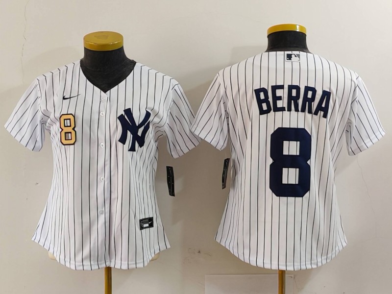 Women's New York Yankees #8 Barra Grey White Team Cool Base Stitched Jersey(Run Small) 2 Women's New York Yankees #8 Barra Grey White Team Cool Base Stitched Jersey(Run Small) 2