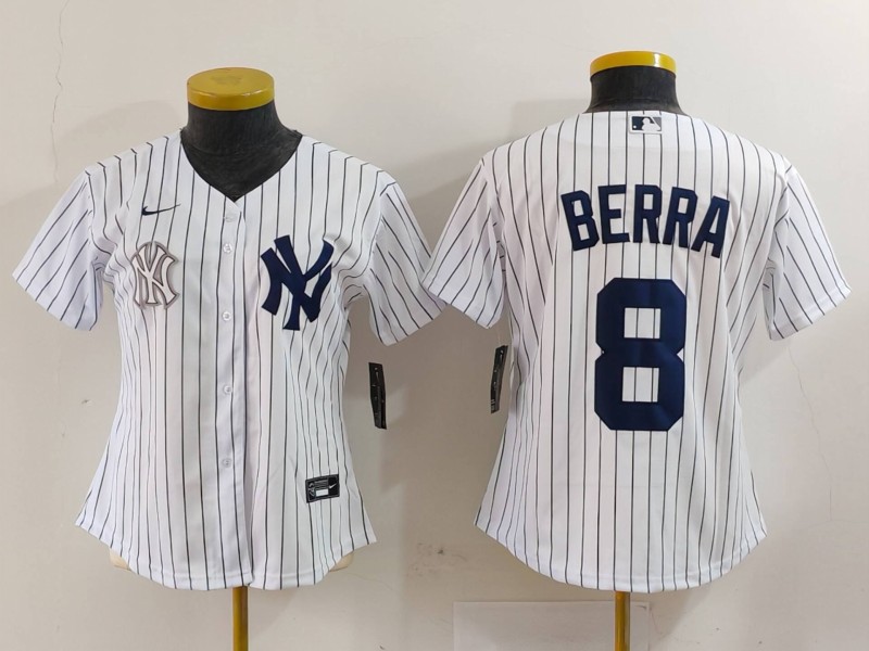 Women's New York Yankees #8 Barra Grey White Team Cool Base Stitched Jersey(Run Small) 1 Women's New York Yankees #8 Barra Grey White Team Cool Base Stitched Jersey(Run Small) 1