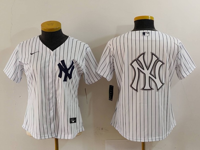 Women's New York Yankees White Team Big Logo Cool Base Stitched Jersey(Run Small) 12 Women's New York Yankees White Team Big Logo Cool Base Stitched Jersey(Run Small) 12