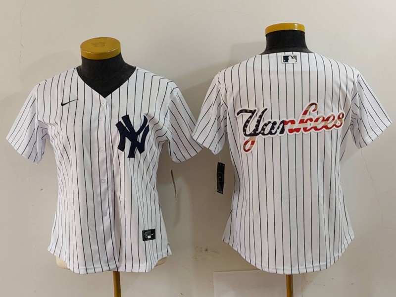 Women's New York Yankees White Team Big Logo Cool Base Stitched Jersey(Run Small) 10 Women's New York Yankees White Team Big Logo Cool Base Stitched Jersey(Run Small) 10