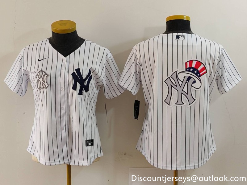 Women's New York Yankees White Team Big Logo Cool Base Stitched Jersey(Run Small) 9 Women's New York Yankees White Team Big Logo Cool Base Stitched Jersey(Run Small) 9