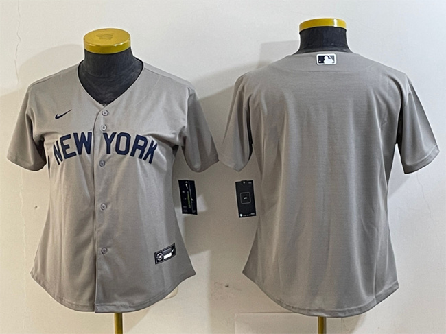 Women's New York Yankees Blank Grey Cool Base Stitched Jersey(Run Small) Women's New York Yankees Blank Grey Cool Base Stitched Jersey(Run Small)