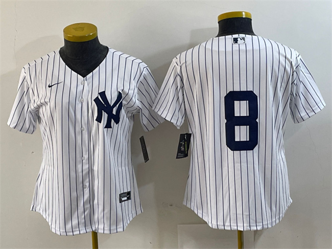 Women's New York Yankees #8 Yogi Berra White Stitched Baseball Jersey(Run Small) Women's New York Yankees #8 Yogi Berra White Stitched Baseball Jersey(Run Small)