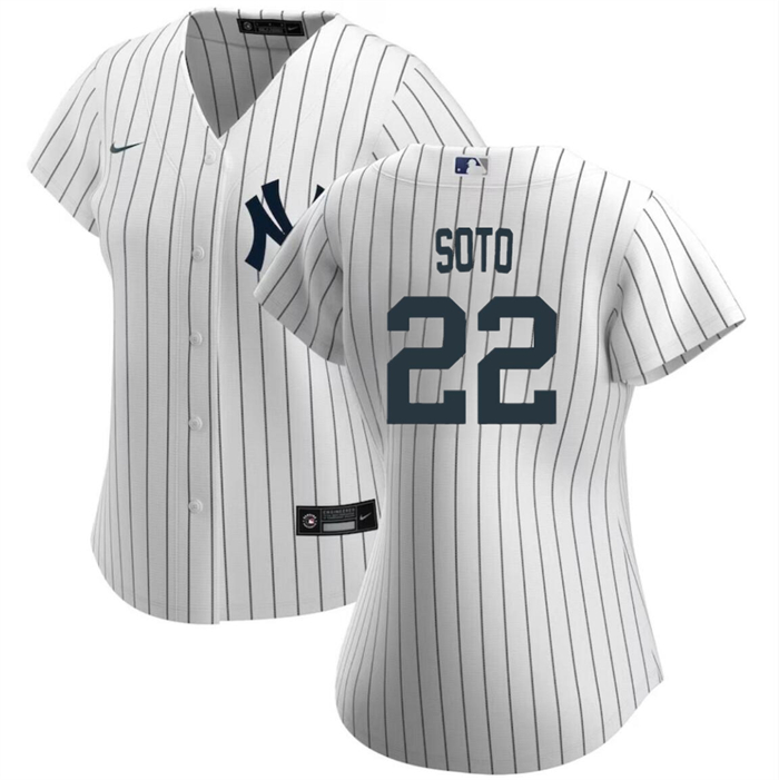Women's New York Yankees #22 Juan Soto White Cool Base Stitched Jersey(Run Small) Women's New York Yankees #22 Juan Soto White Cool Base Stitched Jersey(Run Small)