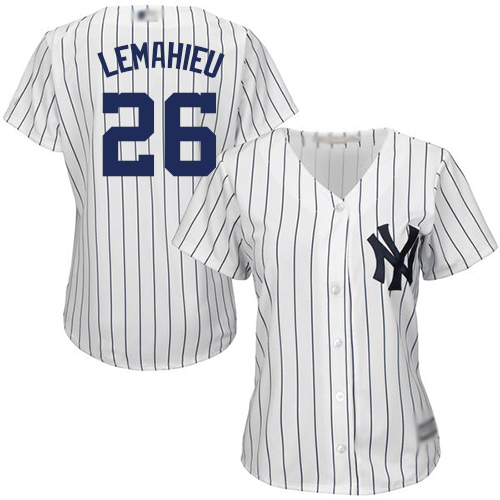 Yankees #26 DJ LeMahieu White Strip Home Women's Stitched Baseball Jersey Yankees #26 DJ LeMahieu White Strip Home Women's Stitched Baseball Jersey