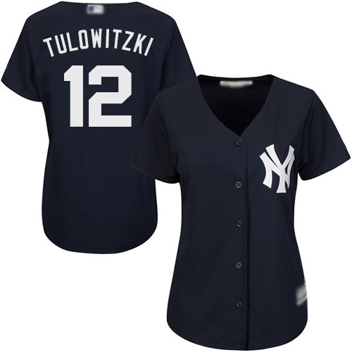 Yankees #12 Troy Tulowitzki Navy Blue Alternate Women's Stitched Baseball Jersey Yankees #12 Troy Tulowitzki Navy Blue Alternate Women's Stitched Baseball Jersey