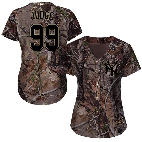 Yankees #99 Aaron Judge Camo Realtree Collection Cool Base Women's Stitched Baseball Jersey Yankees #99 Aaron Judge Camo Realtree Collection Cool Base Women's Stitched Baseball Jersey