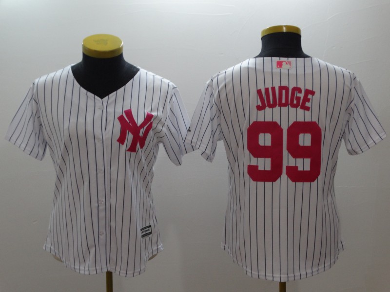 Women Yankees #99 Aaron Judge White Women Mother's Day Cool Base Jersey Women Yankees #99 Aaron Judge White Women Mother's Day Cool Base Jersey