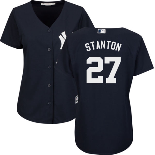 Yankees #27 Giancarlo Stanton Navy Blue Alternate Women's Stitched MLB Jersey Yankees #27 Giancarlo Stanton Navy Blue Alternate Women's Stitched MLB Jersey