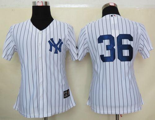Yankees #36 Carlos Beltran White Strip Home Women's Stitched MLB Jersey Yankees #36 Carlos Beltran White Strip Home Women's Stitched MLB Jersey
