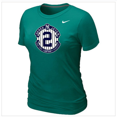 New Derek Jeter New York Yankees Official Final Season Commemorative Logo Women's Blended T-Shirt L.Green New Derek Jeter New York Yankees Official Final Season Commemorative Logo Women's Blended T-Shirt L.Green