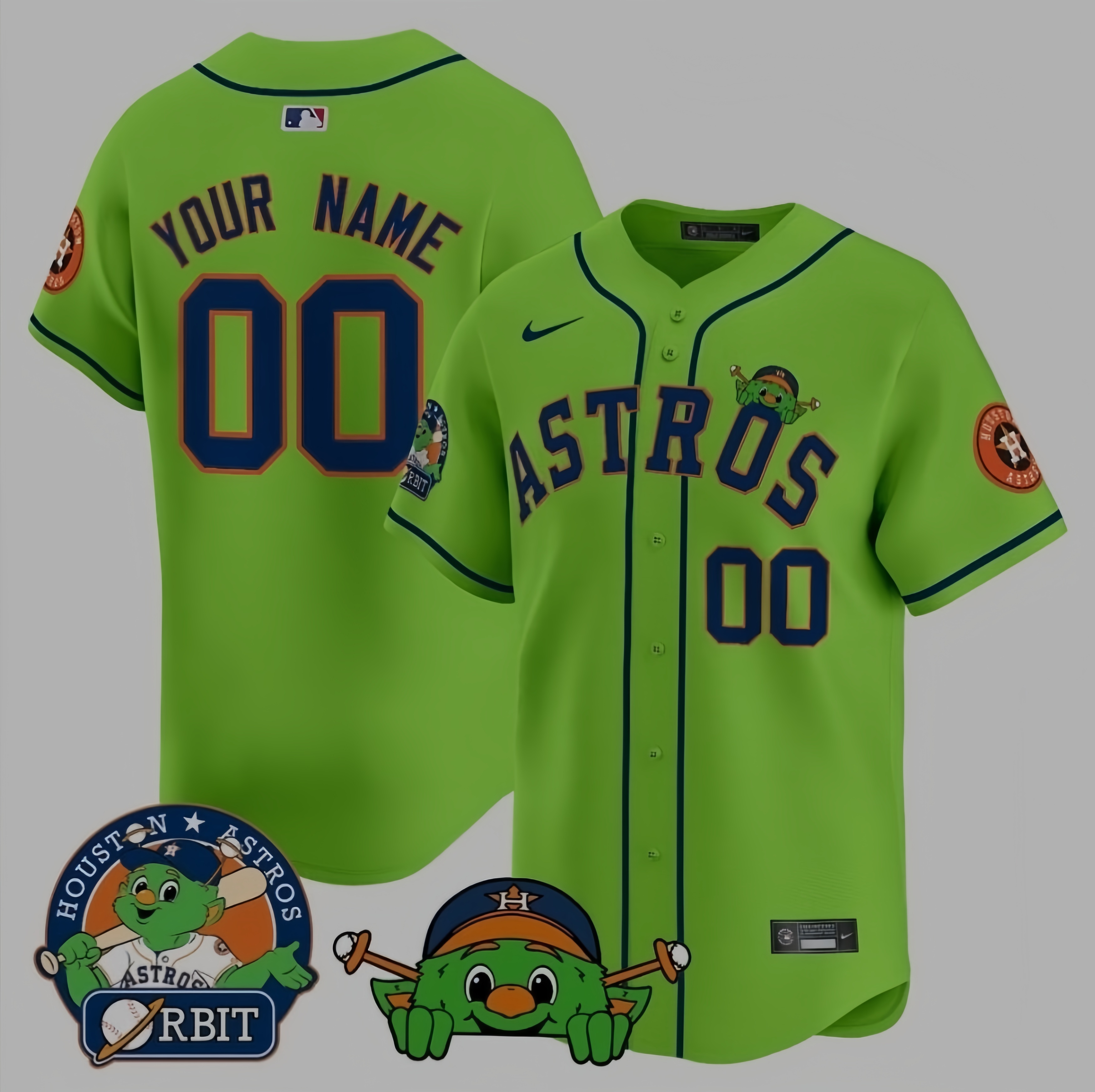Custom Astros Orbit Patch Vapor Premier Limited Green Custom Jersey V3-ALL stitched Custom Astros Orbit Patch Vapor Premier Limited Green Custom Jersey V3-ALL stitched