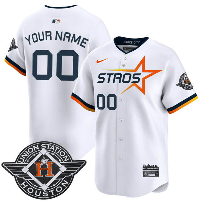 Men's Houston Astros Active Player Custom White 2025 City Connect Limited Stitched Baseball Jersey Men's Houston Astros Active Player Custom White 2025 City Connect Limited Stitched Baseball Jersey