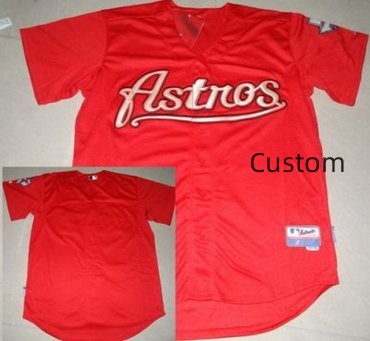 Custom Houston Astros Red Throwback MLB Jerseys