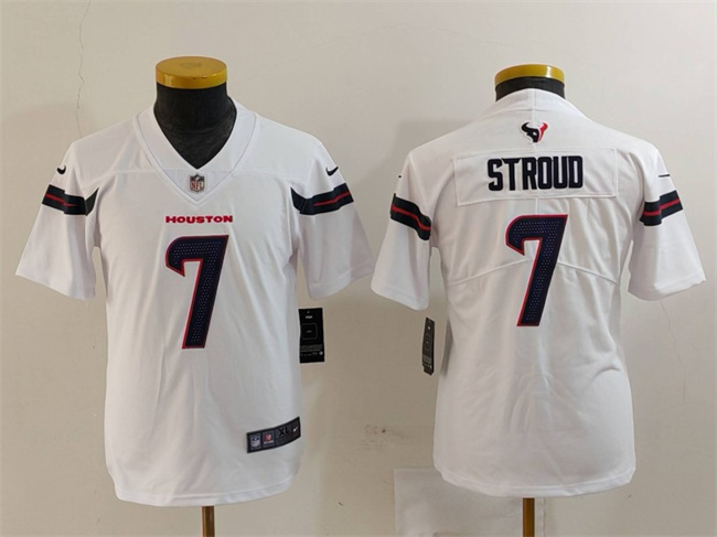 Youth Houston Texans #7 C.J. Stroud White Vapor Untouchable Limited Stitched Jersey Youth Houston Texans #7 C.J. Stroud White Vapor Untouchable Limited Stitched Jersey