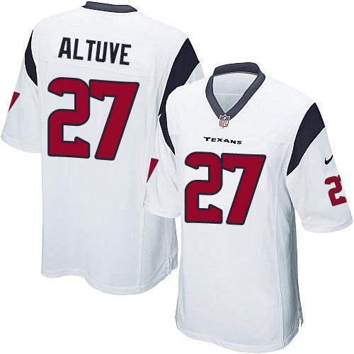 Nike Texans #27 Jose Altuve White Youth Stitched NFL Elite Jersey Nike Texans #27 Jose Altuve White Youth Stitched NFL Elite Jersey