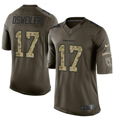 Nike Texans #17 Brock Osweiler Green Youth Stitched NFL Limited Salute to Service Jersey Nike Texans #17 Brock Osweiler Green Youth Stitched NFL Limited Salute to Service Jersey