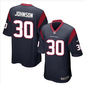Youth New Texans #30 Kevin Johnson Navy Blue Team Color Stitched NFL Elite jersey