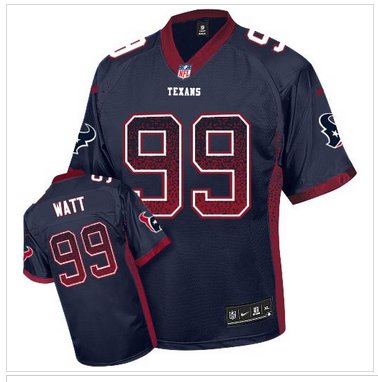 Youth NEW Texans #99 J.J. Watt Navy Blue Team Color NFL Elite Drift Fashion Jersey