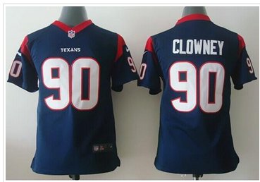 Youth NEW Texans #90 Jadeveon Clowney Navy Blue Team Color NFL Elite Jersey