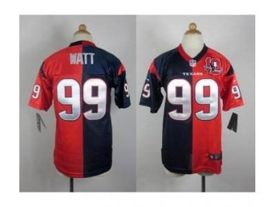 NEW Youth Houston Texans #99 J.J. Watt blue-red jerseys(Elite split 10th patch) NEW Youth Houston Texans #99 J.J. Watt blue-red jerseys(Elite split 10th patch)