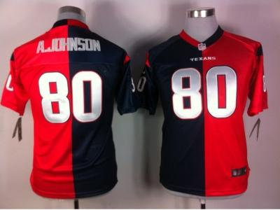 NEW Youth Houston Texans #80 Andre Johnson Blue-Red Jerseys(Split Elite)