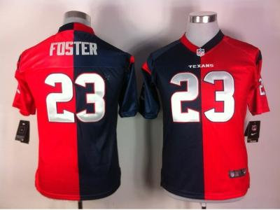 NEW Youth Houston Texans #23 Arian Foster Blue-Red Jerseys(Split Elite)