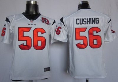 Youth NEW NFL Houston Texans 56 Brian Cushing White jerseys W 10TH Patch