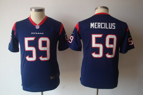 Youth Nike NFL Houston Texans 59 Whitney Mercilus blue jerseys