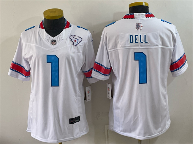Youth Houston Texans #1 Tank Dell White 2026 F.U.S.E. 'HOUSTON US' Rivalries Collection Limited Stitched Football Jersey Youth Houston Texans #1 Tank Dell White 2026 F.U.S.E. 'HOUSTON US' Rivalries Collection Limited Stitched Football Jersey