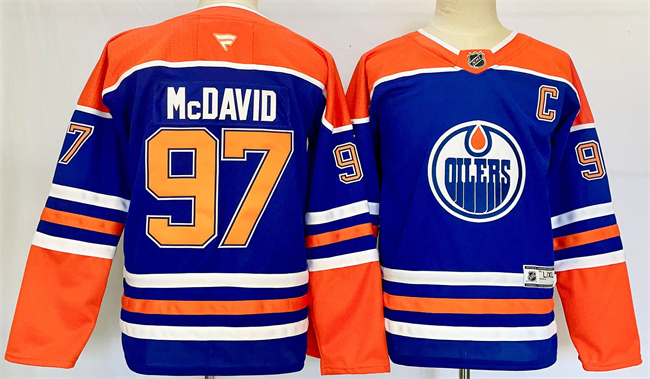 Youth Edmonton Oilers #97 Connor McDavid Royal 2024-25 Stitched Jersey Youth Edmonton Oilers #97 Connor McDavid Royal 2024-25 Stitched Jersey