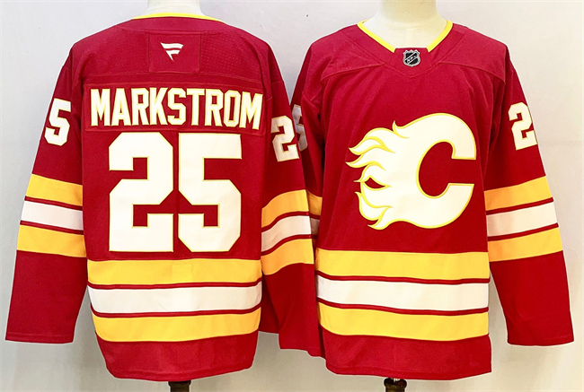 Men's Calgary Flames #25 Jacob Markstr?m Red 2024-25 Home Stitched Hockey Jersey Men's Calgary Flames #25 Jacob Markstr?m Red 2024-25 Home Stitched Hockey Jersey