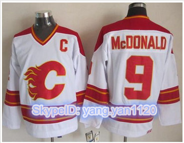 Calgary Flames #9 Lanny McDonald White CCM Throwback Stitched NHL Jersey Calgary Flames #9 Lanny McDonald White CCM Throwback Stitched NHL Jersey