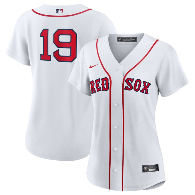 Women's Boston Red Sox #19 Roman Anthony White No Name Cool Base Stitched Jersey(Run Small) Women's Boston Red Sox #19 Roman Anthony White No Name Cool Base Stitched Jersey(Run Small)