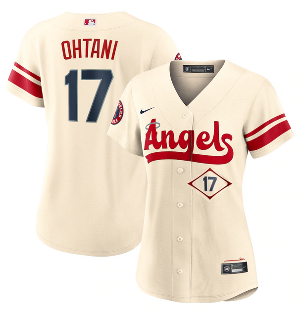 Women's Los Angeles Angels #17 Shohei Ohtani 2022 Cream City Connect Stitched Baseball Jersey(Run Small) Women's Los Angeles Angels #17 Shohei Ohtani 2022 Cream City Connect Stitched Baseball Jersey(Run Small)