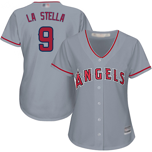 Angels #9 Tommy La Stella Grey Road Women's Stitched Baseball Jersey Angels #9 Tommy La Stella Grey Road Women's Stitched Baseball Jersey