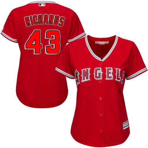 Angels #43 Garrett Richards Red Alternate Women's Stitched MLB Jersey Angels #43 Garrett Richards Red Alternate Women's Stitched MLB Jersey