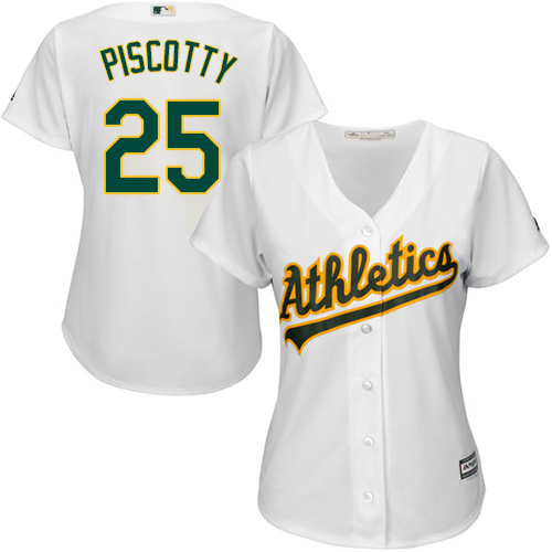 Athletics #25 Stephen Piscotty White Home Women's Stitched MLB Jersey Athletics #25 Stephen Piscotty White Home Women's Stitched MLB Jersey