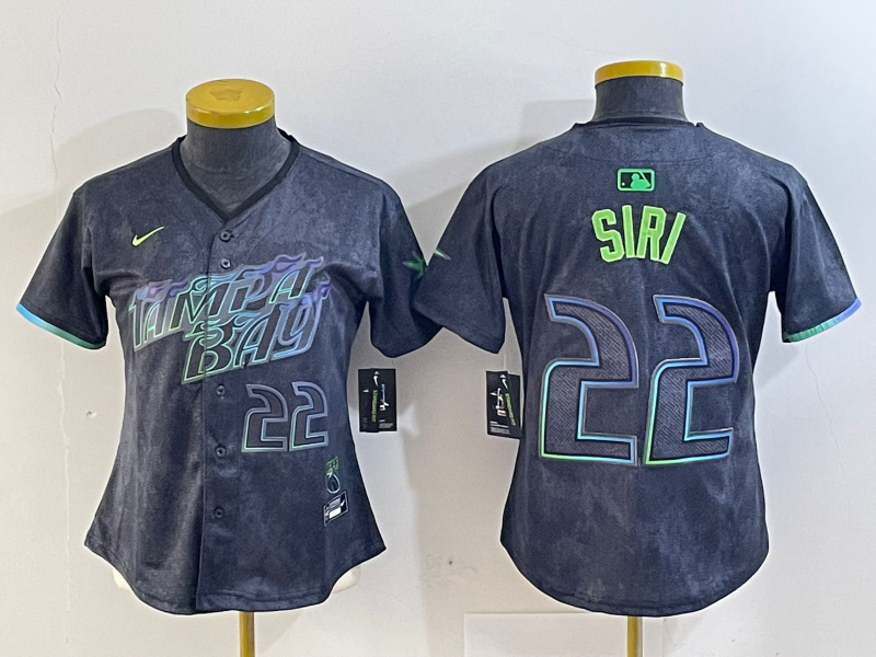 Women Tampa Bay Rays #22 Jose Siri Charcoal 2024 City Connect Limited Stitched Baseball Jersey 3 Women Tampa Bay Rays #22 Jose Siri Charcoal 2024 City Connect Limited Stitched Baseball Jersey 3