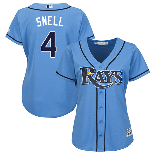Rays #4 Blake Snell Light Blue Alternate Women's Stitched Baseball Jersey Rays #4 Blake Snell Light Blue Alternate Women's Stitched Baseball Jersey
