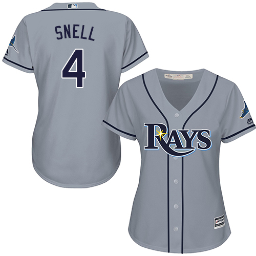 Rays #4 Blake Snell Grey Road Women's Stitched Baseball Jersey Rays #4 Blake Snell Grey Road Women's Stitched Baseball Jersey