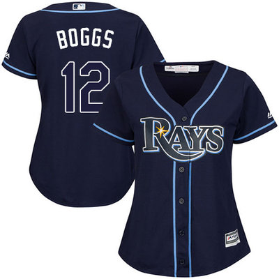 Rays #12 Wade Boggs Dark Blue Alternate Women's Stitched MLB Jersey